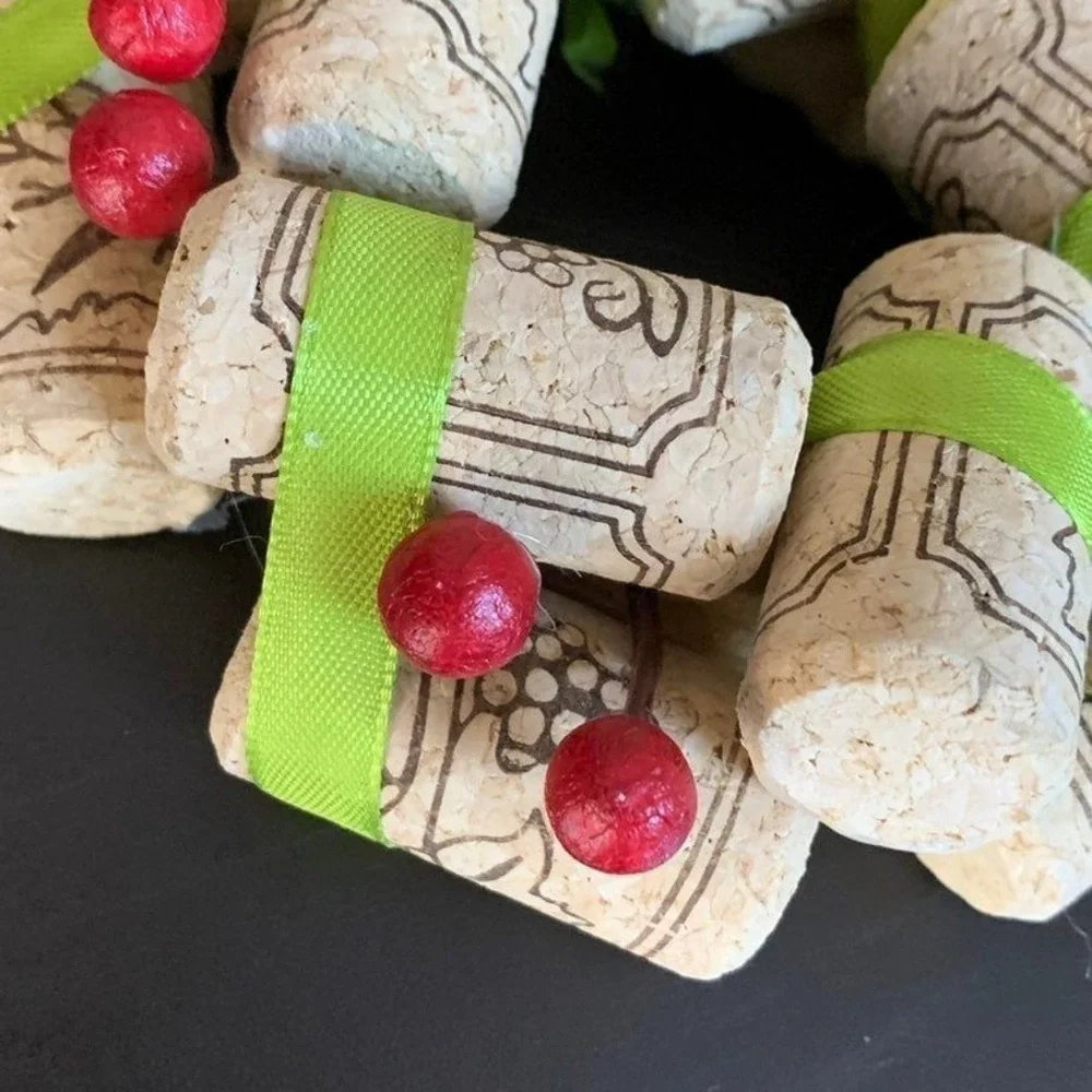 Holiday Christmas Wine Cork Decoration Wreath